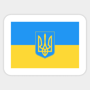 UKRAINE FLAG AND COAT OF ARMS Sticker